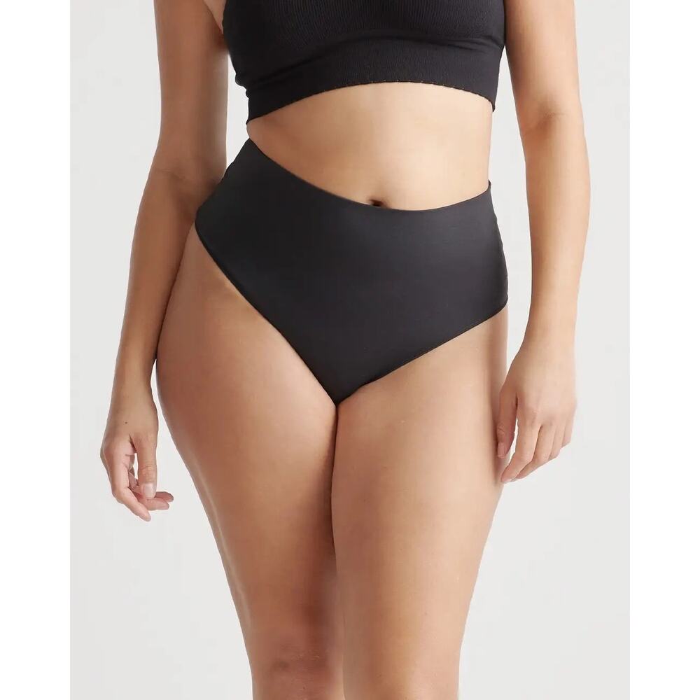 Quince Shaping High-Waisted Thong 3-Pack XL Black Seamless Compression NEW